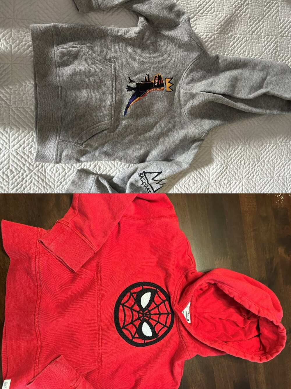 Kids 2 Hoody Lot 1 Basquait & 1 Spider-Man Hoody - 3T - Excellent Condition